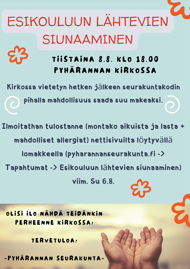 esikouluun lähtevien siunaaminen